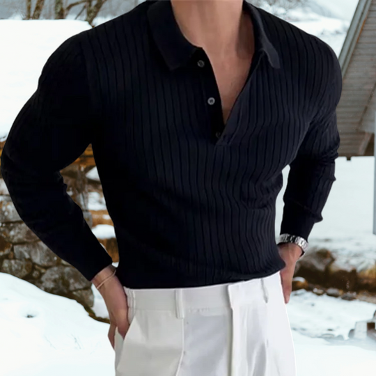 Blaine - Poloshirt met lange mouwen en nekbescherming