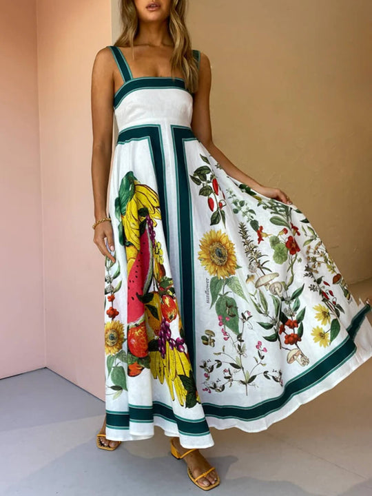 Variant image for Dames Maxi Jurk Botanische Print Elegante A-lijn Zomerjurk - Sophie-1