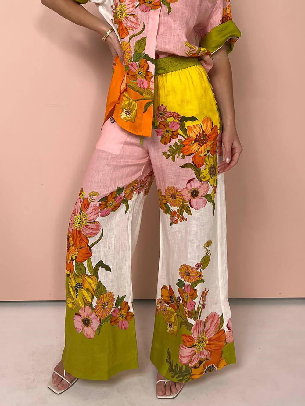 Dames Vintage Bloemenprint Outfit Set Retro Flair - Emma-2