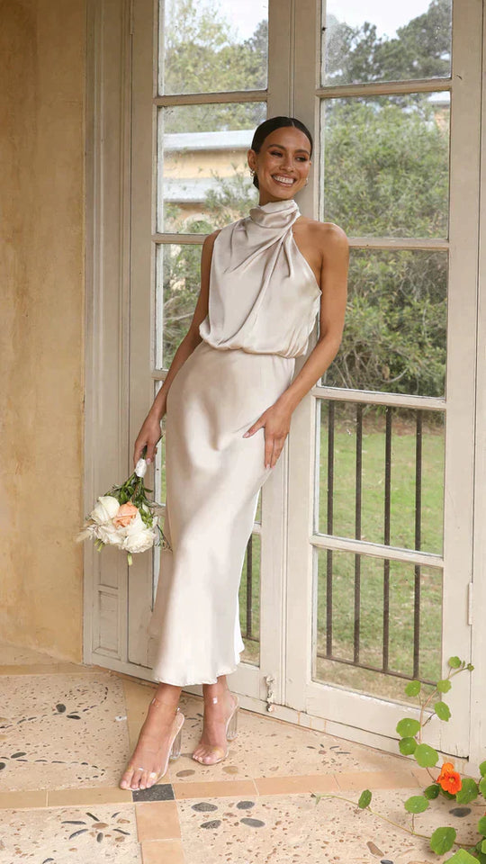 Variant image for Dames Zwarte Lange Jurk Elegante Drapering - Belle-1
