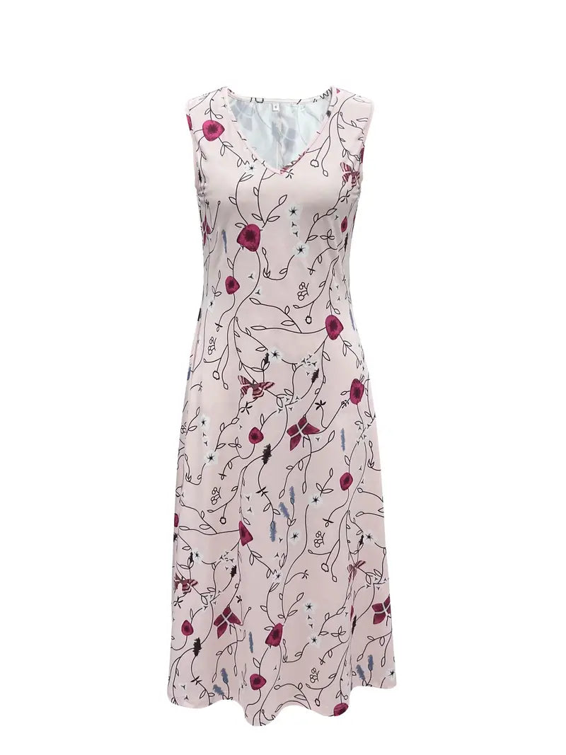 Dames Tweedelige Jurk V-Hals Bloemenprint - Stijlvol Zomer Outfit-5