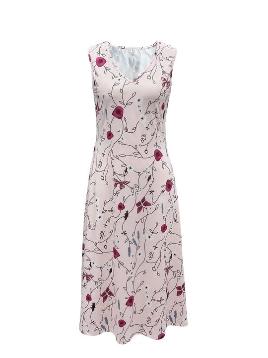 Dames Tweedelige Jurk V-Hals Bloemenprint - Stijlvol Zomer Outfit-5
