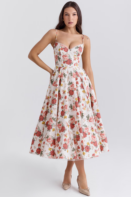 Variant image for Dames Midi Jurk Elegante Mademoiselle Stijl met Tule en Verstelbare Bandjes - Sylvana-29