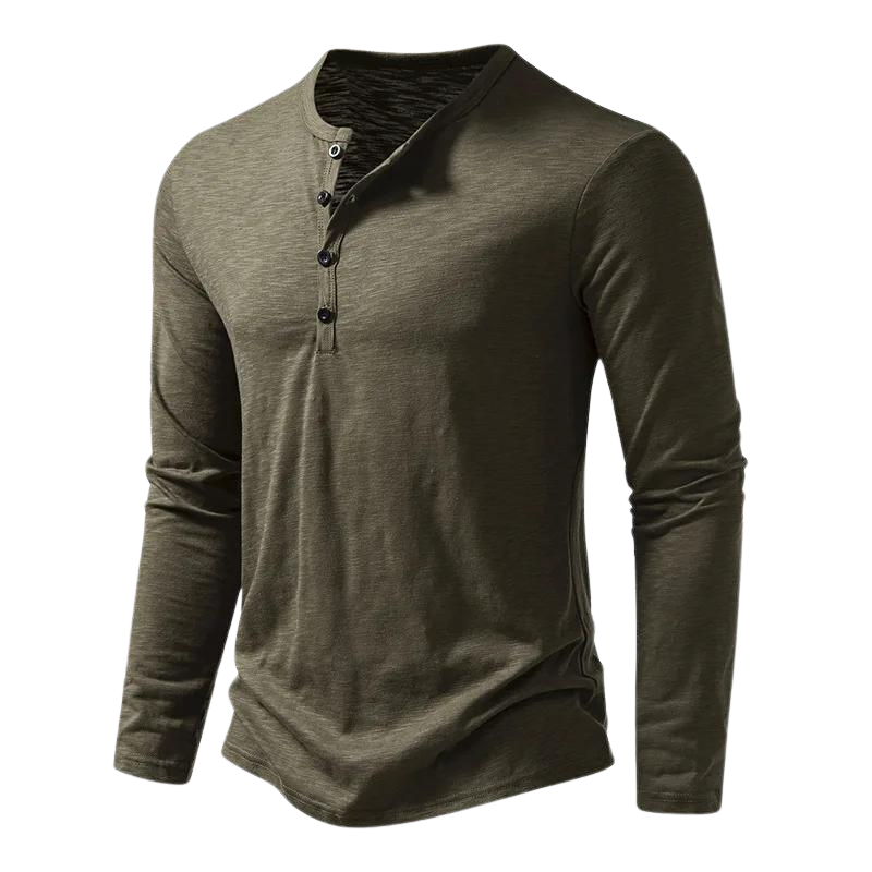 Mats - Ontspannend Henley Langarmshirt voor Heren Casual & Stijlvol
