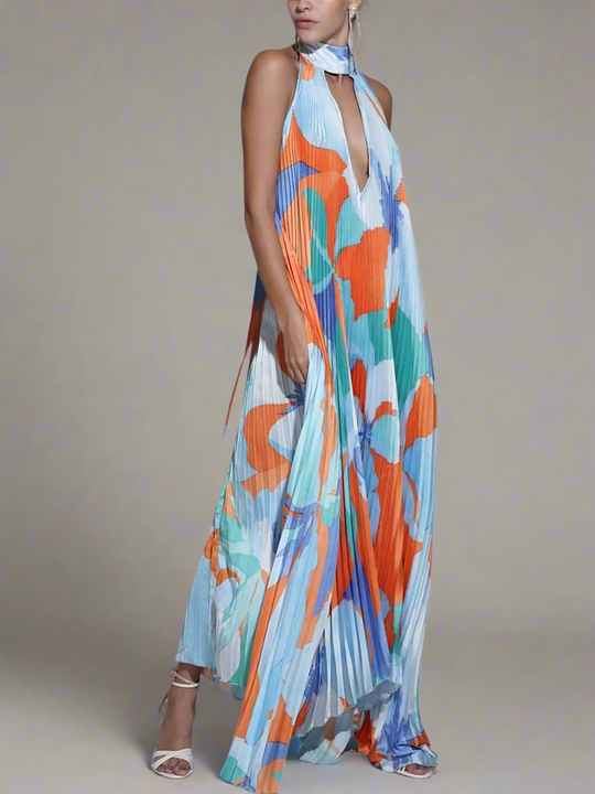 Dames Maxi Jurk Elegante Geplooide Stijl voor Zomer - Janella-1