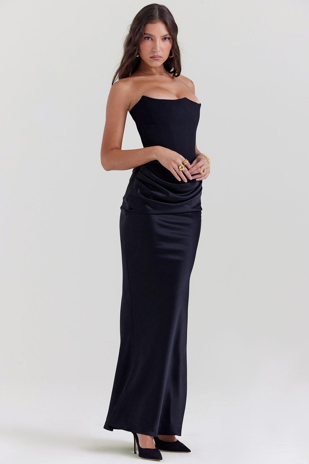 Dames Galajurk met Corset en Gedrapeerde Rok - Ava-2