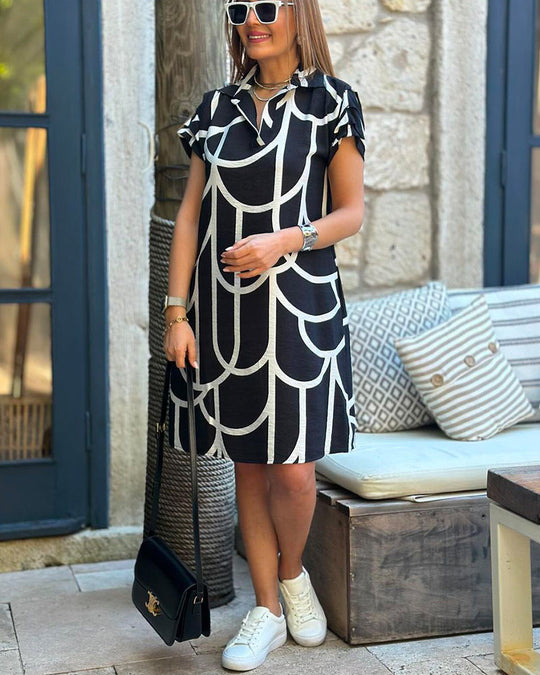Dames Midi Jurk Elegante Korte Mouwen voor Feestelijke Gelegenheden - Lisa-4