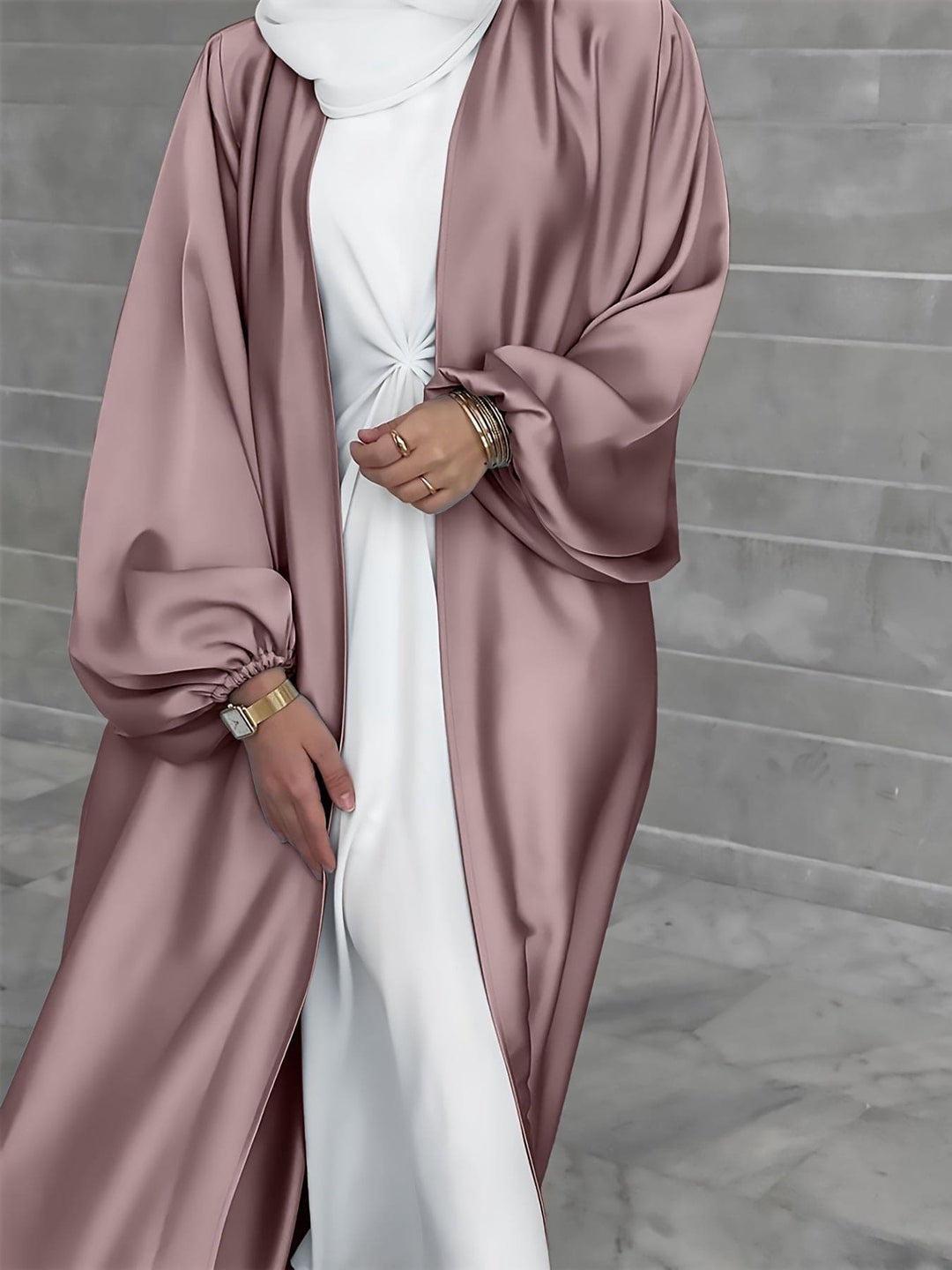 Variant image for Dames Abaya Jurk Elegante Lantaarnmouwen met Riem - Eva-31