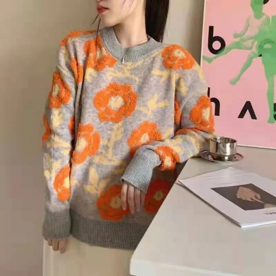 Ottilie - Trui met bloemenpatroon