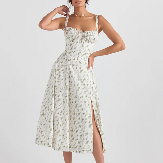 Variant image for Dames Boho Midi-jurk Bloemenprint A-lijn met Split - Amy-7