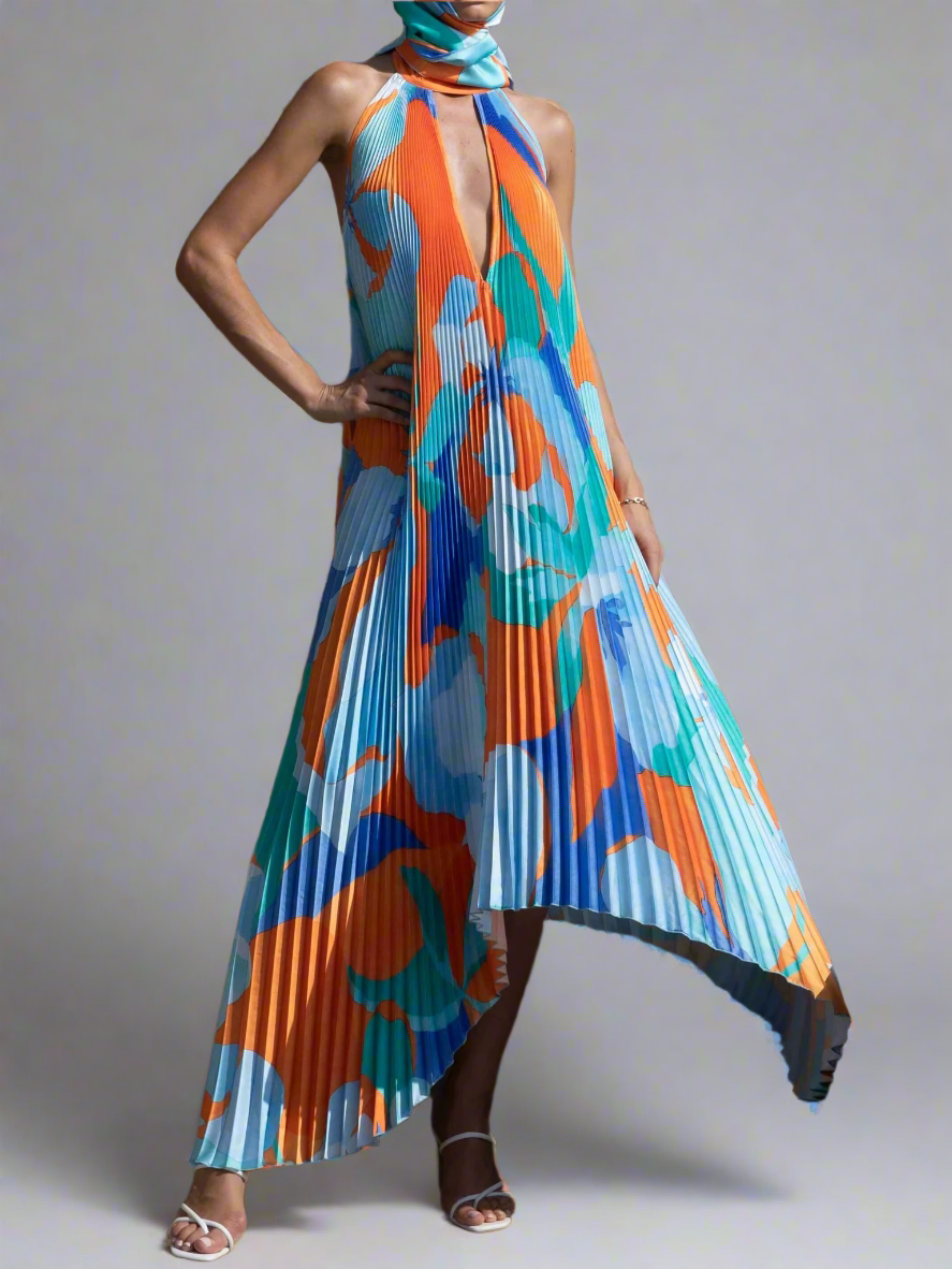 Dames Maxi Jurk Elegante Geplooide Stijl voor Zomer - Janella-6