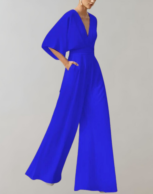 Variant image for Dames Jumpsuit Feestelijk Diepe V-Hals Wijde Pijpen - Suzette-6