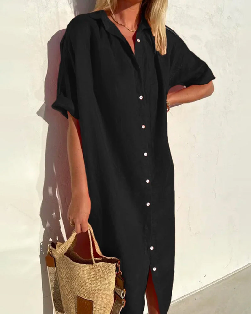 Dames Lange Zomerjurk Elegante Rechte Pasvorm - Annabelle-2