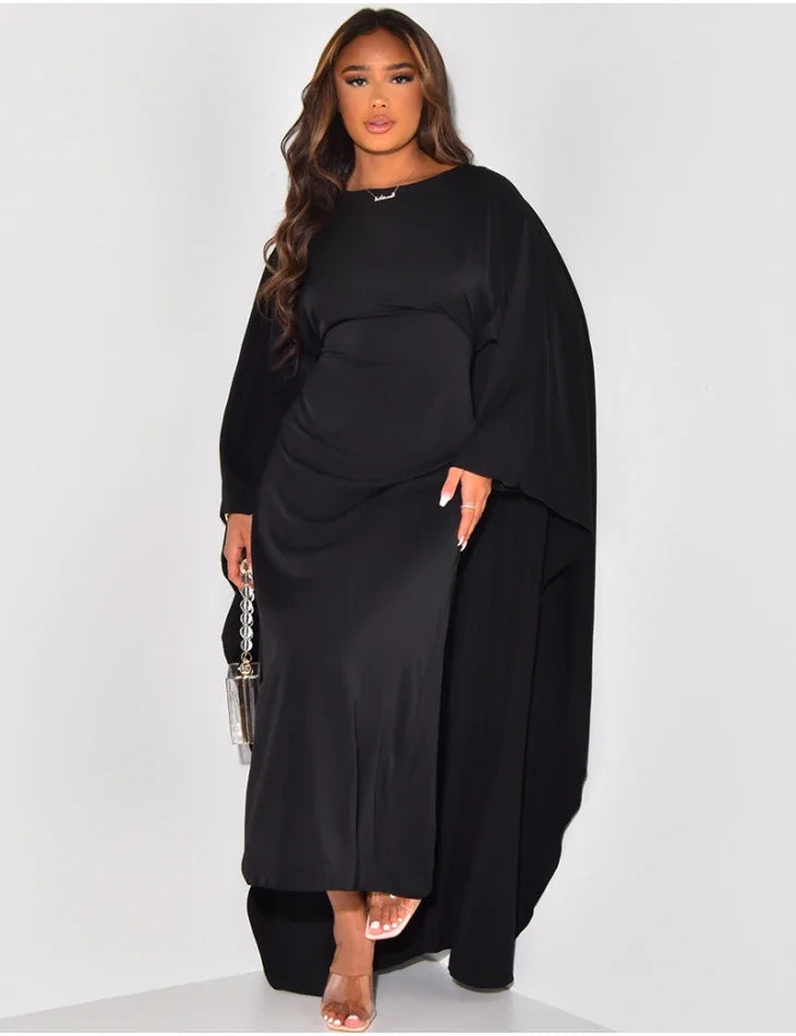 Vrouwen Satijnen Abaya Elegante Vloeiende Pasvorm - Annelore-2