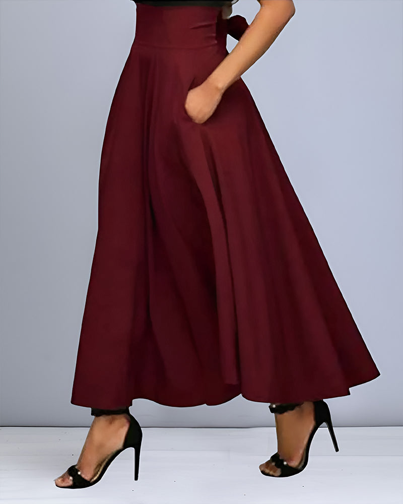 Variant image for Dames Hoge Taille Zwarte Lange Rok Elegante Snit - Saphira-11