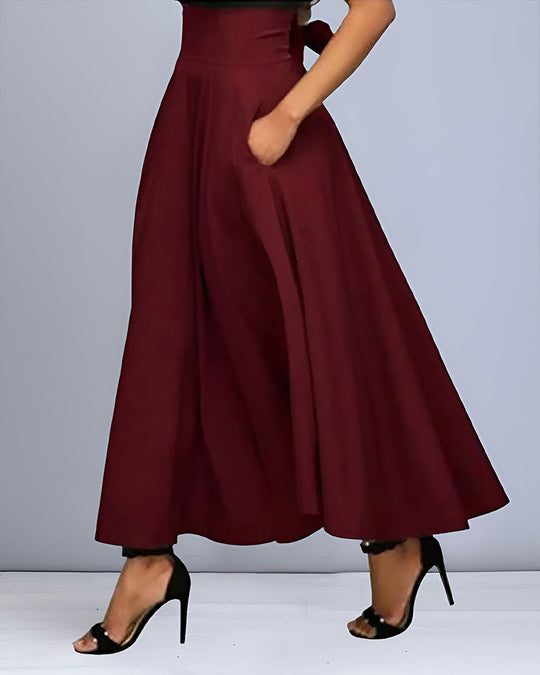 Variant image for Dames Hoge Taille Zwarte Lange Rok Elegante Snit - Saphira-11