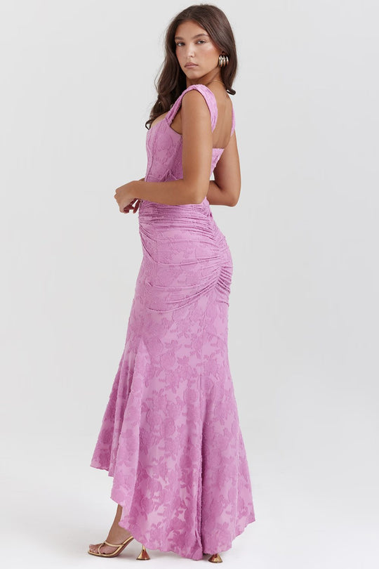 Dames Lange Jurk Bloemenprint Elegante Stijl voor Feestelijke Gelegenheden - Lena-3
