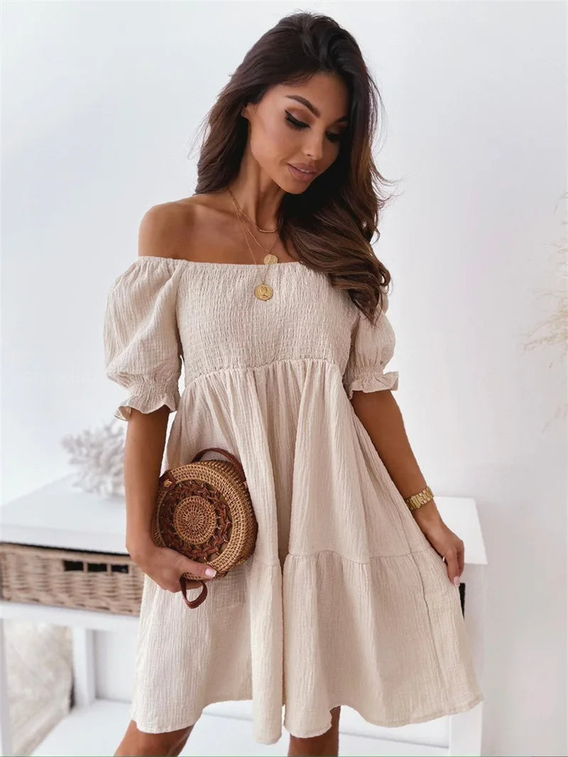Variant image for Dames One-Shoulder A-Lijn Zomerjurk met Open Rug - Solène-7