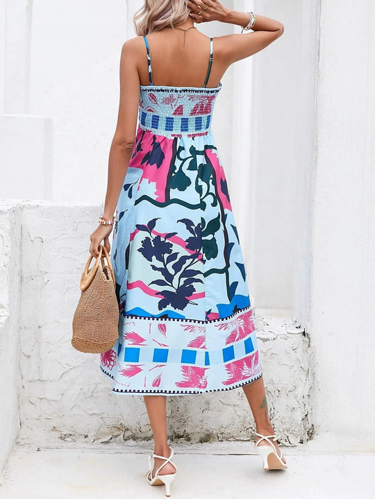 Dames Maxi Jurk Spaghettibandjes Artistieke Print Zomer - Emma-6