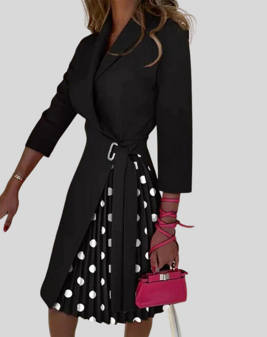 Variant image for Dames Blazerjurk Geplooid met Knoopsluiting - Elegant Plissé Rok-21