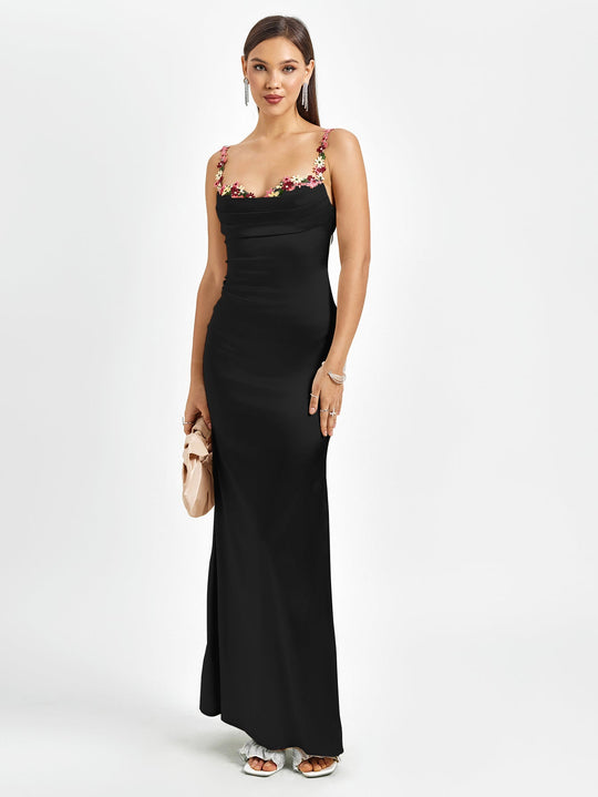 Variant image for Dames Maxi Jurk Elegante Drapering met Romantische Bloemen - Amara Fleur-13