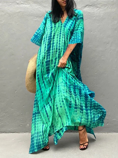 Dames Kaftan Maxi Jurk Exotische Print Ademend Zomerjurk - Lisa-1