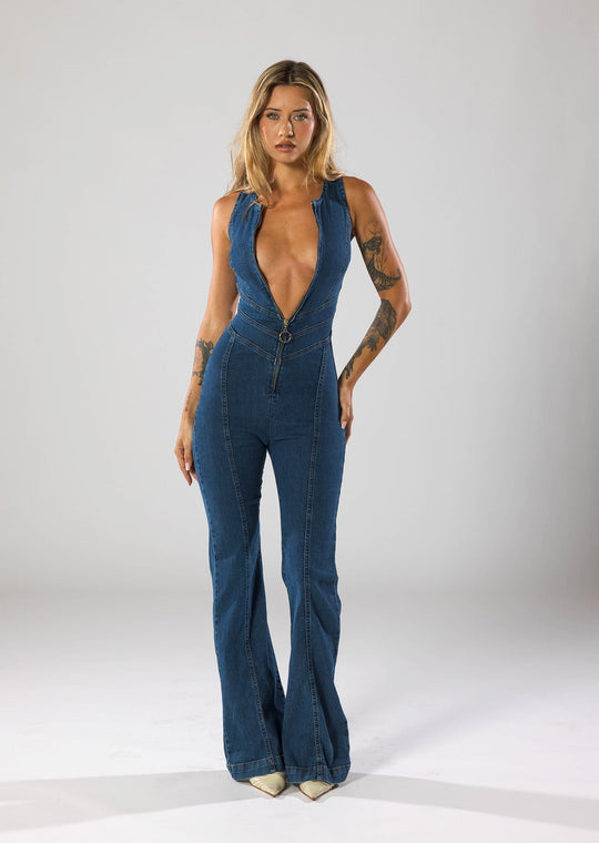 Variant image for Dames Jumpsuit Spijker Design Comfortabele Pasvorm - Vivienne-1