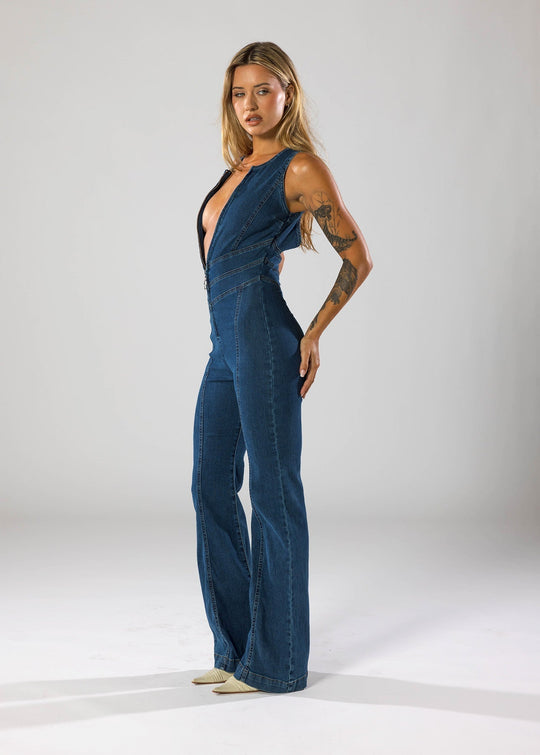Dames Jumpsuit Spijker Design Comfortabele Pasvorm - Vivienne-6