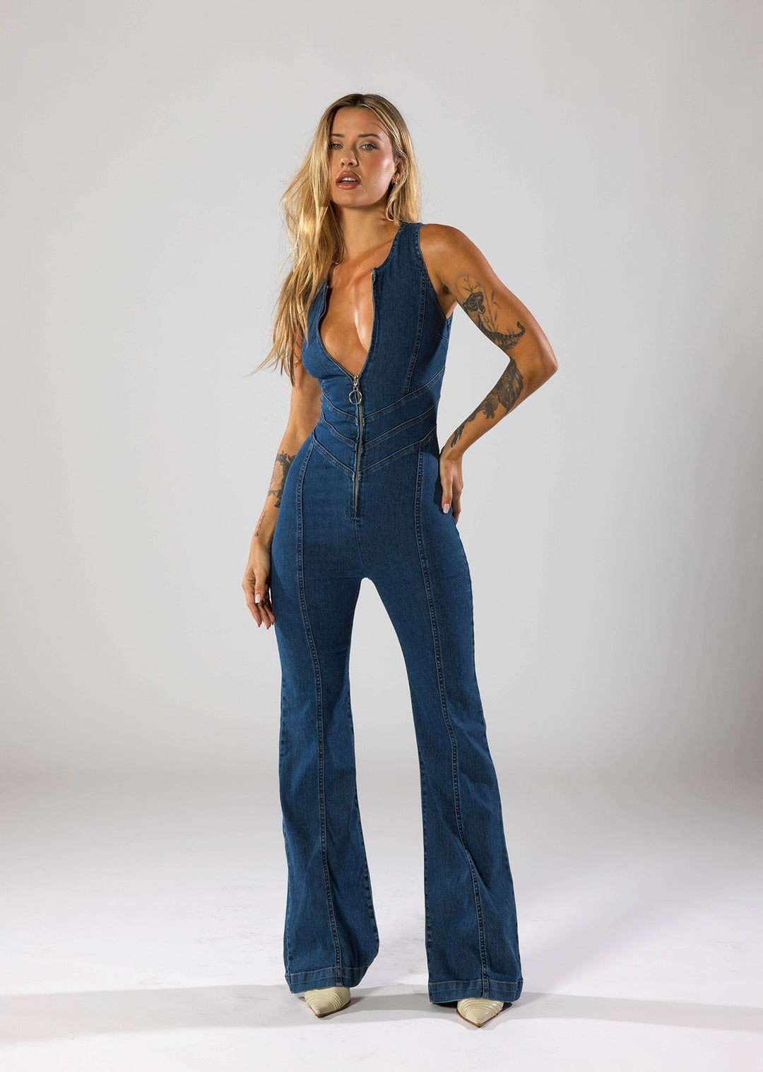 Dames Jumpsuit Spijker Design Comfortabele Pasvorm - Vivienne-4