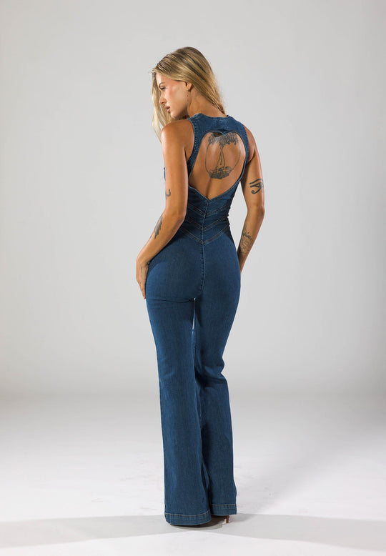 Dames Jumpsuit Spijker Design Comfortabele Pasvorm - Vivienne-3