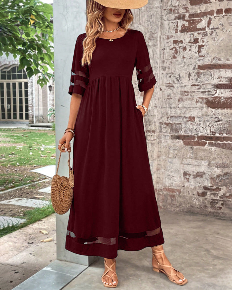 Dames Jurk Elegante Ronde Halslijn Tijdloos Design - Arya-6