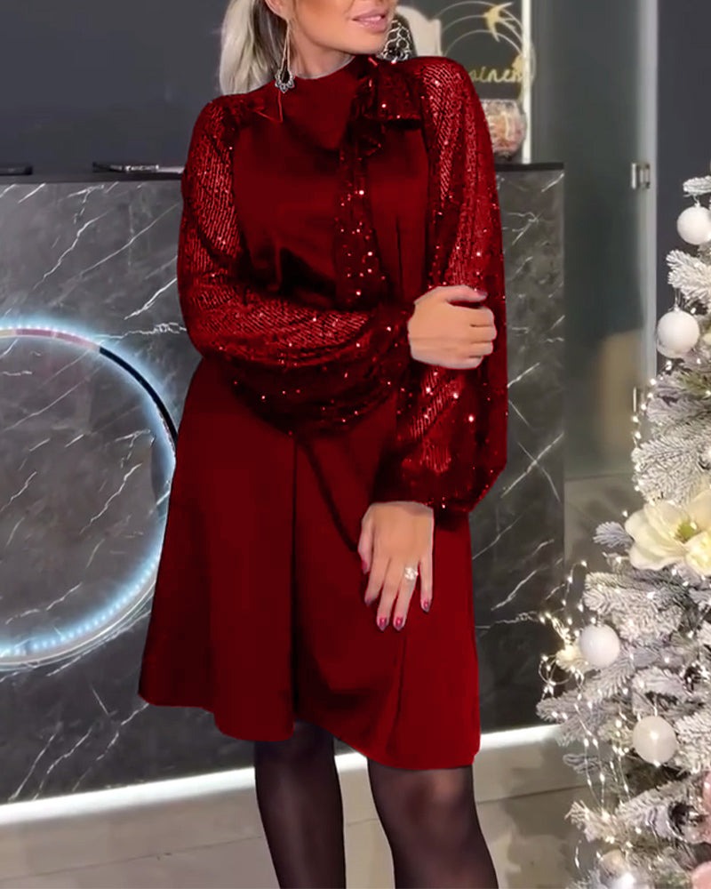 Dames Midi Jurk Sprankelende Pailletten Feestelijke Kleding - Laura-4