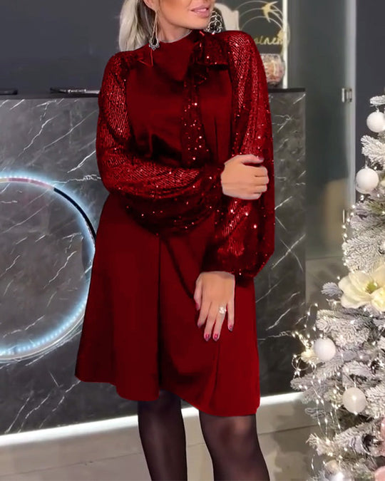 Dames Midi Jurk Sprankelende Pailletten Feestelijke Kleding - Laura-4