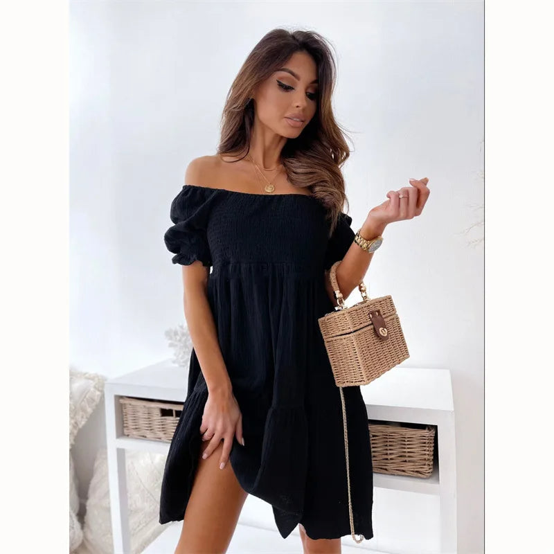 Dames One-Shoulder A-Lijn Zomerjurk met Open Rug - Solène-3