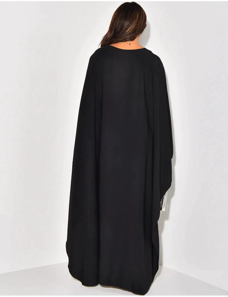 Vrouwen Satijnen Abaya Elegante Vloeiende Pasvorm - Annelore-3