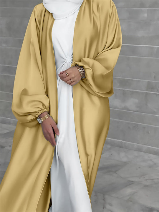Variant image for Dames Abaya Jurk Elegante Lantaarnmouwen met Riem - Eva-1
