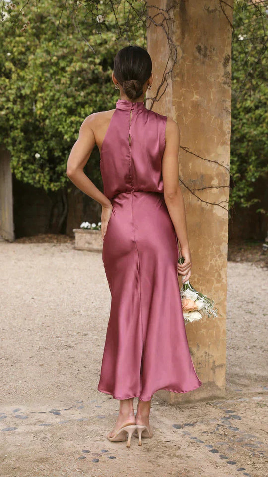 Dames Zwarte Lange Jurk Elegante Drapering - Belle-5