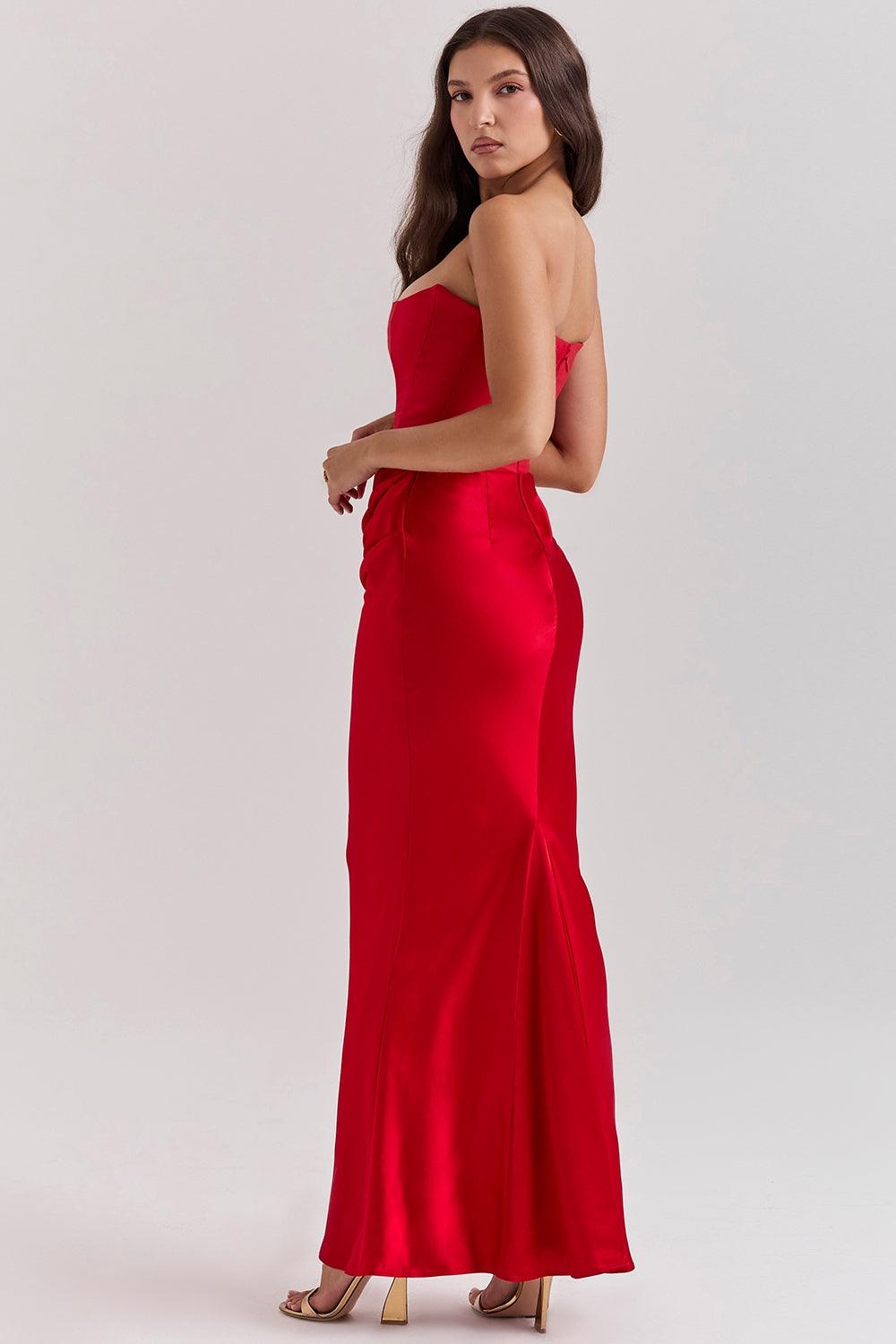 Dames Galajurk met Corset en Gedrapeerde Rok - Ava-6