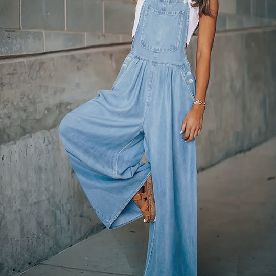 Dames Overall Lichtblauw Effen Casual Denim - Sophie-6