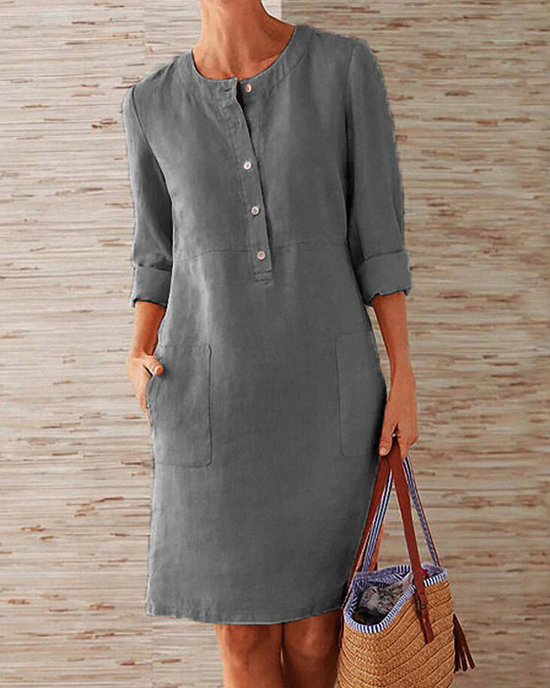 Variant image for Dames A-lijn Zomerjurk Elegante Monochrome Stijl - Aurora-43