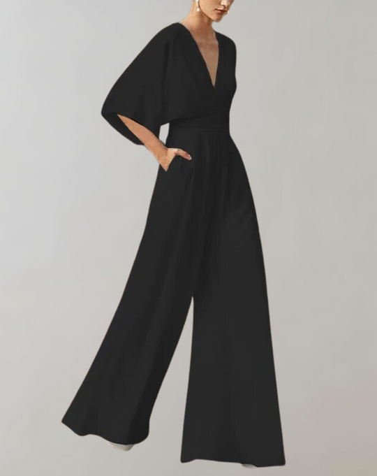 Variant image for Dames Jumpsuit Feestelijk Diepe V-Hals Wijde Pijpen - Suzette-11