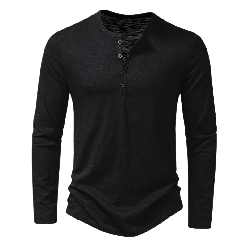 Mats - Ontspannend Henley Langarmshirt voor Heren Casual & Stijlvol