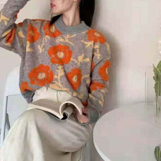 Ottilie - Trui met bloemenpatroon