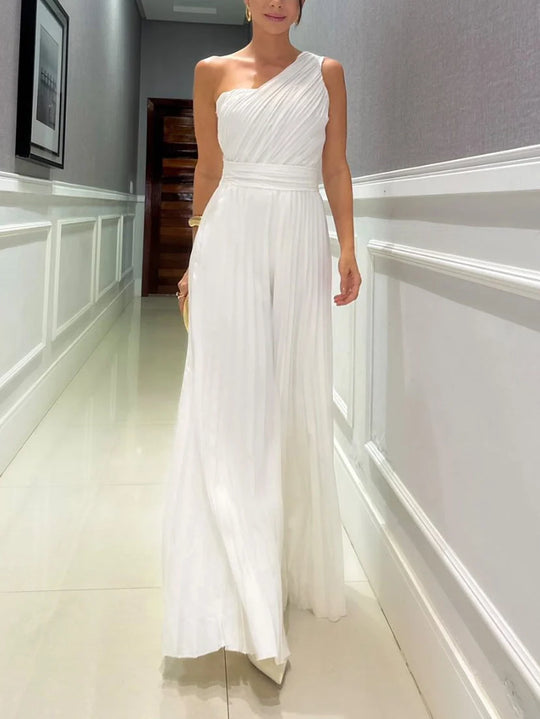 Variant image for Dames Jumpsuit Zwart Elegante One-Shoulder Snit - Barbara-13