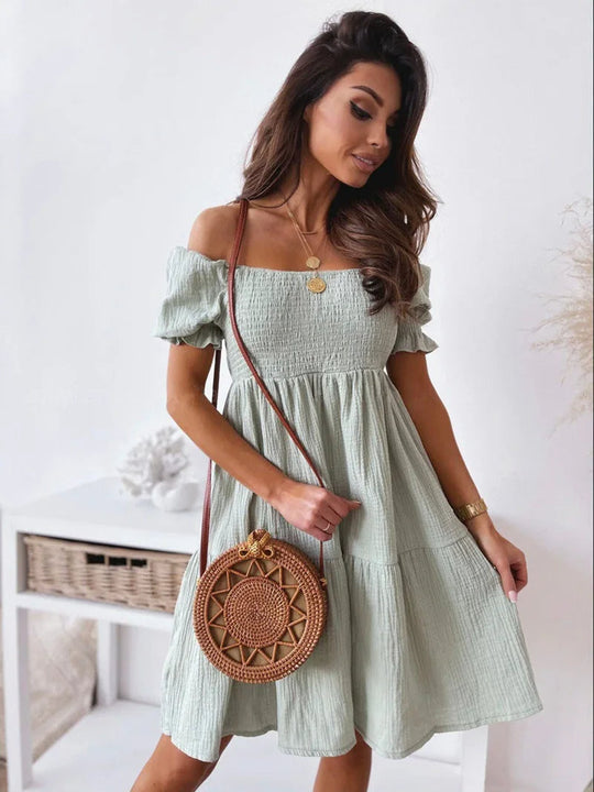 Dames One-Shoulder A-Lijn Zomerjurk met Open Rug - Solène-5