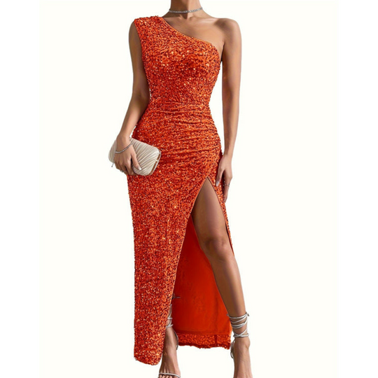 Dames Galajurk Glitter Schouderdesign Bodycon - Fleur-5