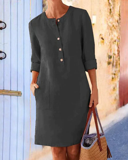Variant image for Dames A-lijn Zomerjurk Elegante Monochrome Stijl - Aurora-36