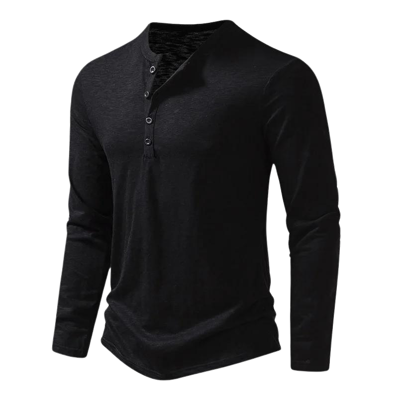 Mats - Ontspannend Henley Langarmshirt voor Heren Casual & Stijlvol