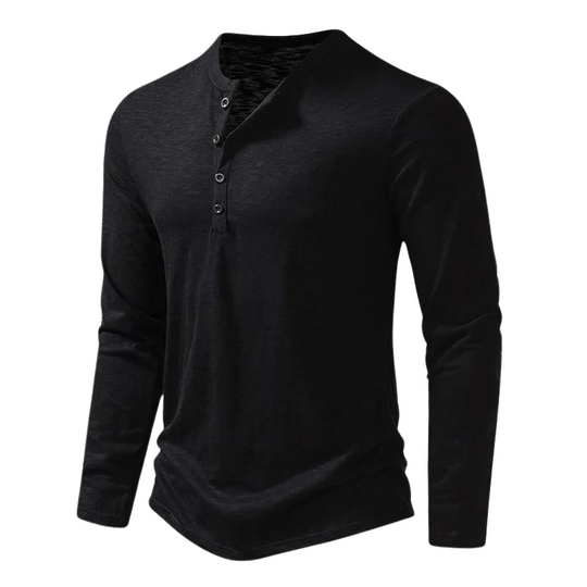 Mats - Ontspannend Henley Langarmshirt voor Heren Casual & Stijlvol