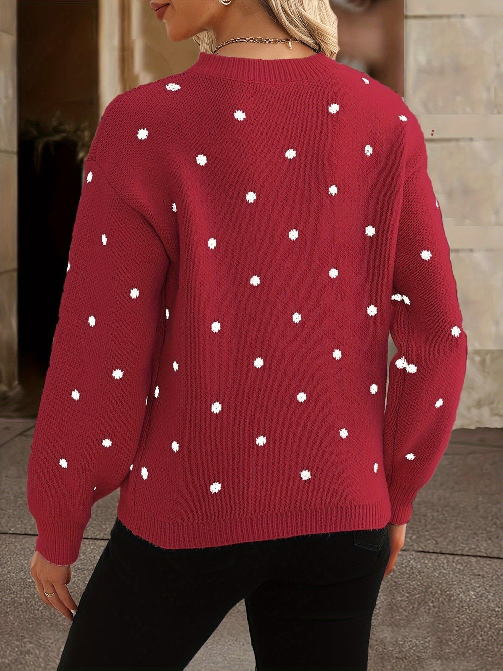 Lottie - Warme bolletjestrui voor dames